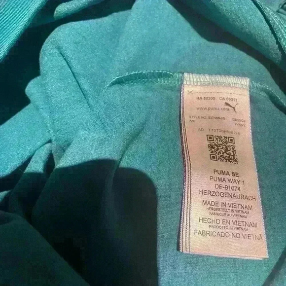 Puma Cloudspun Heather Green Crewneck Golf L/S top Wm Sz M - Picture 7 of 8